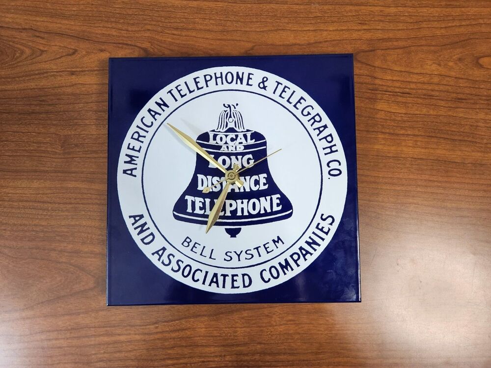 Vintage 1980s Replica Bell System Local And Long Distance Telephone Sign Clock